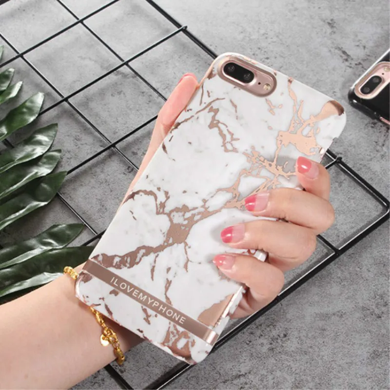 YOJOCK Marble Pattern Phone Case For IPhone 7 8 PLUS Cases X 10 6 6S Cover Fashion Simple Soft IMD Shell Fundas |