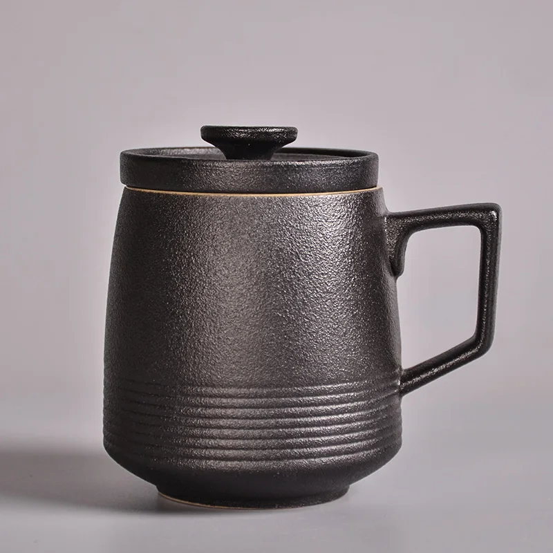 Black TANGPIN японский чайник керамические чайные кружки с крышкой чайная чашка кружки с фильтрами - Цвет: Black
