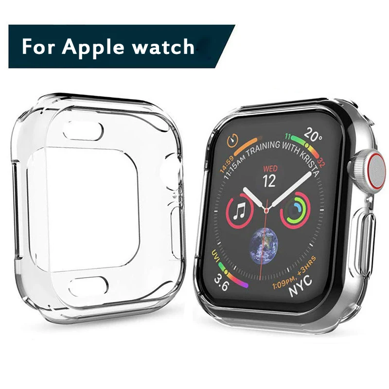 luxury Soft TPU Case For Apple Watch 4 44mm 40mm 42mm 38mm 2 3 Series All-around Transparent Silicone Full Cover Protection Capa |
