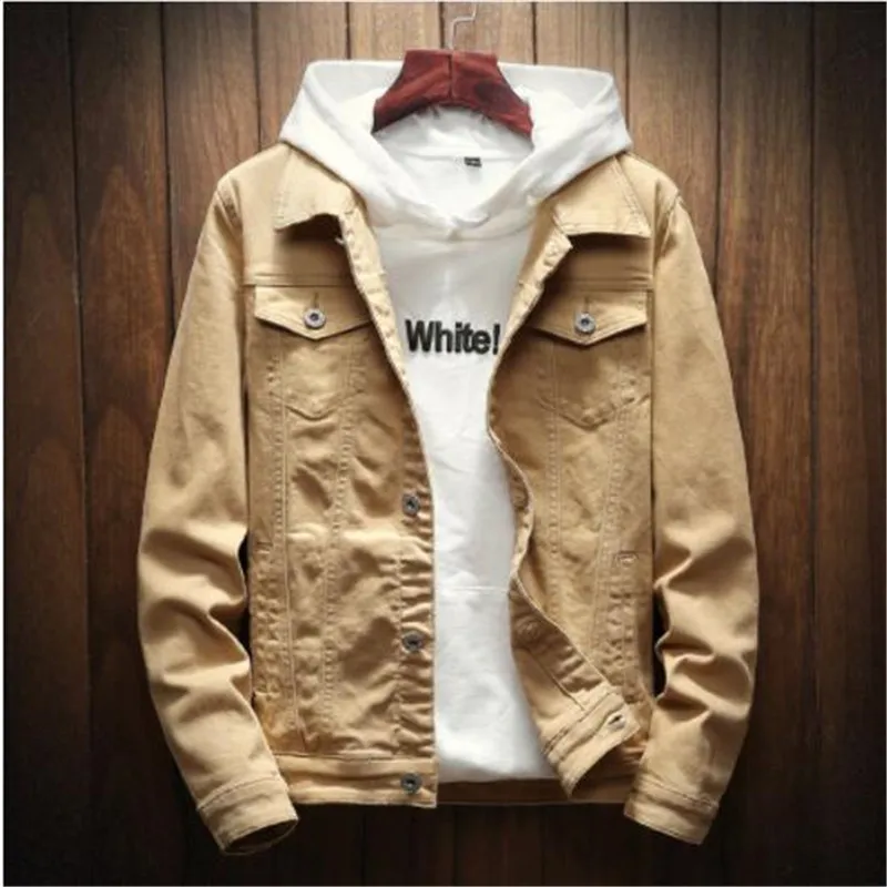 Новая весенне-осенняя Повседневная джинсовая куртка Мужская модная уличная