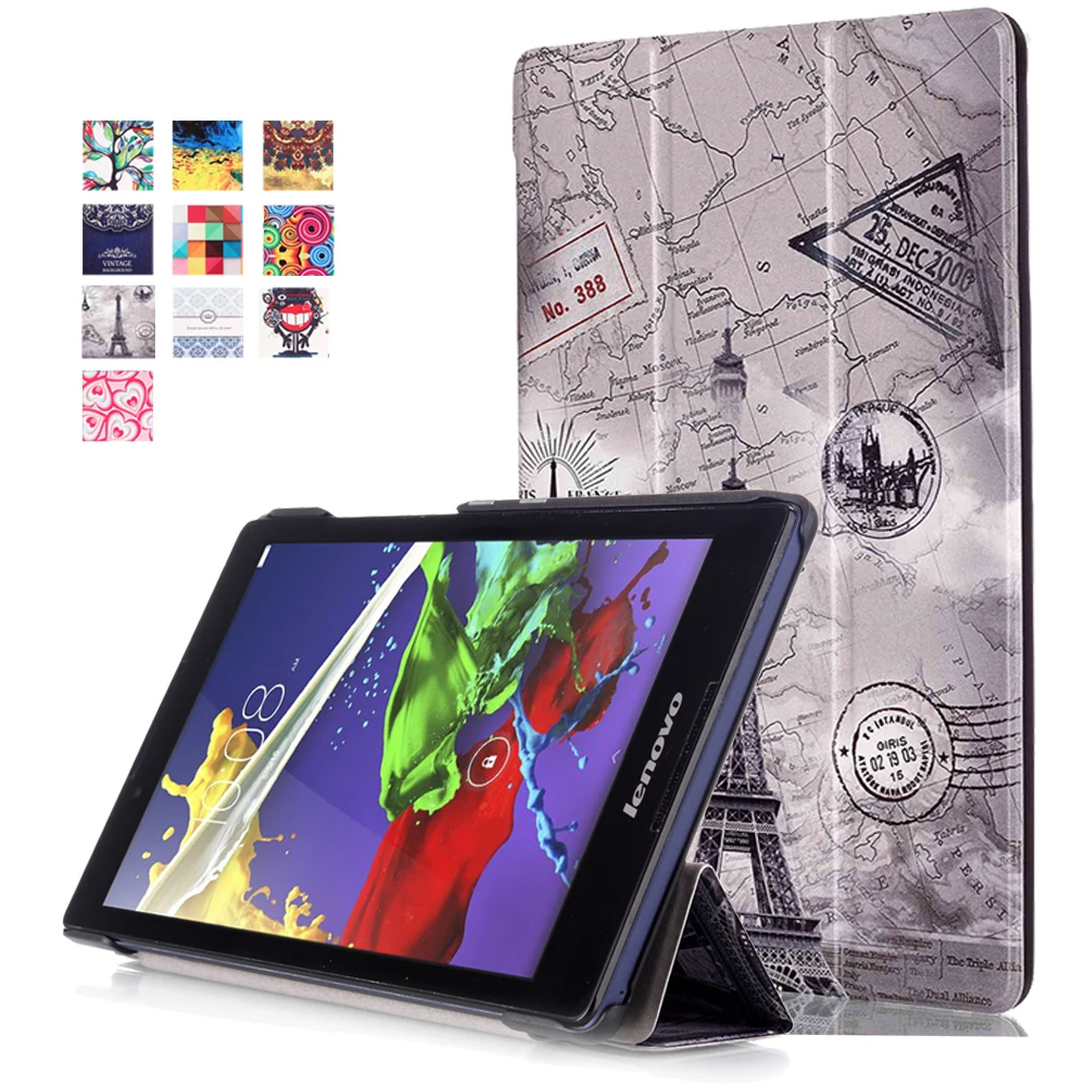 Для lenovo Tab 3 8 0 850F 2 A8 50F чехол для Tablet Капа Fundas печати флип кожа Shell + стилус|Чехлы