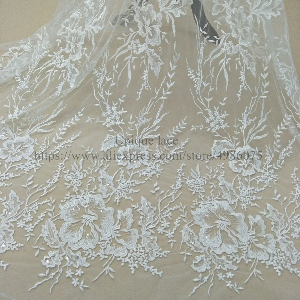 Новая коллекция элегантное свадебное кружевное платье с вышивкой ширина 130 см