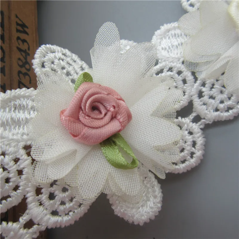 Кружевная лента растворимая цветная из ткани шитье ручной работы 1 ярд | Дом и сад