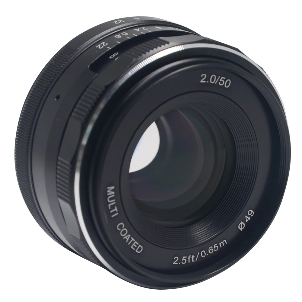 Объектив Venidice Meike 50 мм f2.0 с большой диафрагмой ручной фокусирующий объектив Для