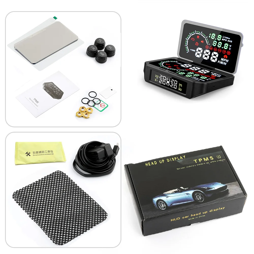 Ancel 3 в 1 OBD2 TPMS HUD автомобильный тестер давления шинах цифровой дисплей датчик