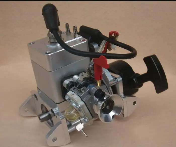 Контроллер Remete RC 7HP газовый морской охлаждающий лодочный Судовой двигатель сильный(гоночный цилиндр) Бензиновый двигатель для 26cc 29cc 48CC 60cc лодки - Цвет: silver  7hp