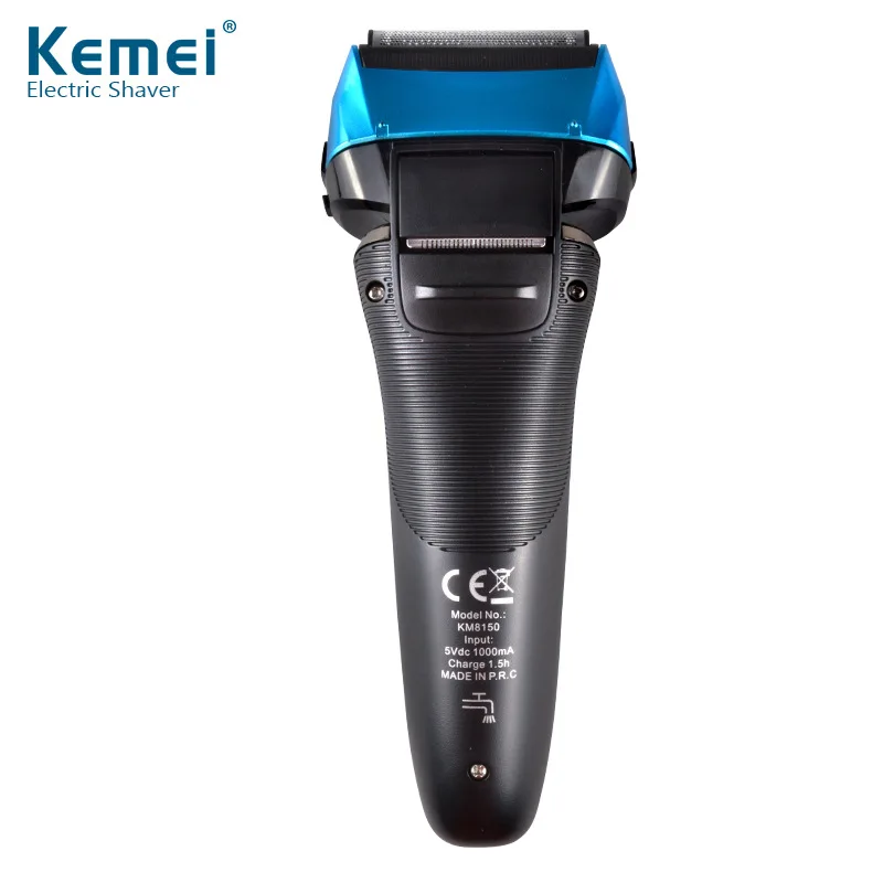Kemei 3D плавающие четыре лезвия возвратно поступательная электробритва