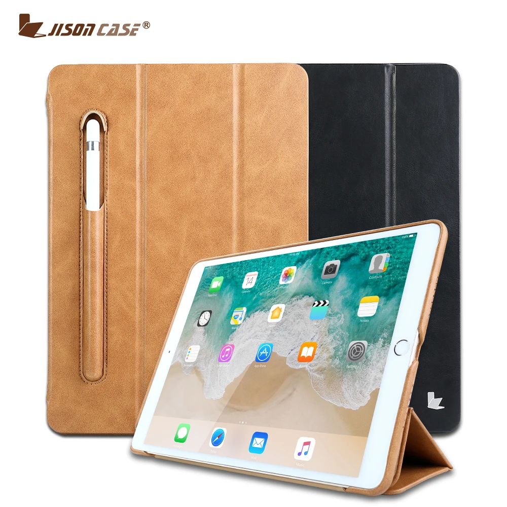 Jisoncase кожаный смарт-чехол для iPad Pro 10,5 роскошный флип-чехол для планшета с карандашом для iPad 10,5 дюймов