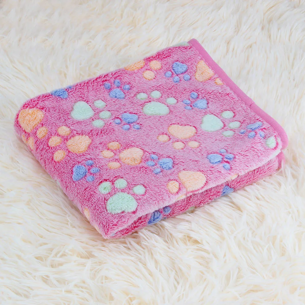 Paw-Blanket-Pink HOTFUN одеяло для домашних животных полотенце для собак одеяла с кошачьим рисунком мягкие кроватки коврик одеяло для сна кровать s m l чехол с принтом лапы и кости - Цвет: Paw-Blanket-Pink