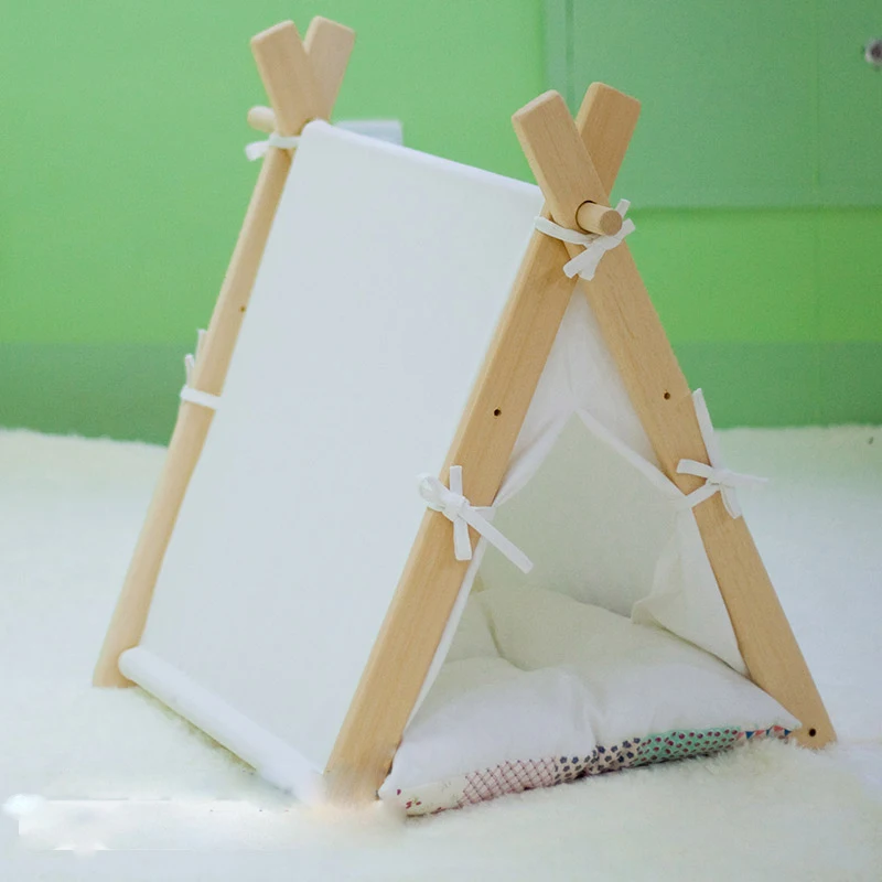 Новый дизайн квадратный чистый белый 100% хлопок гнездо для домашних животных