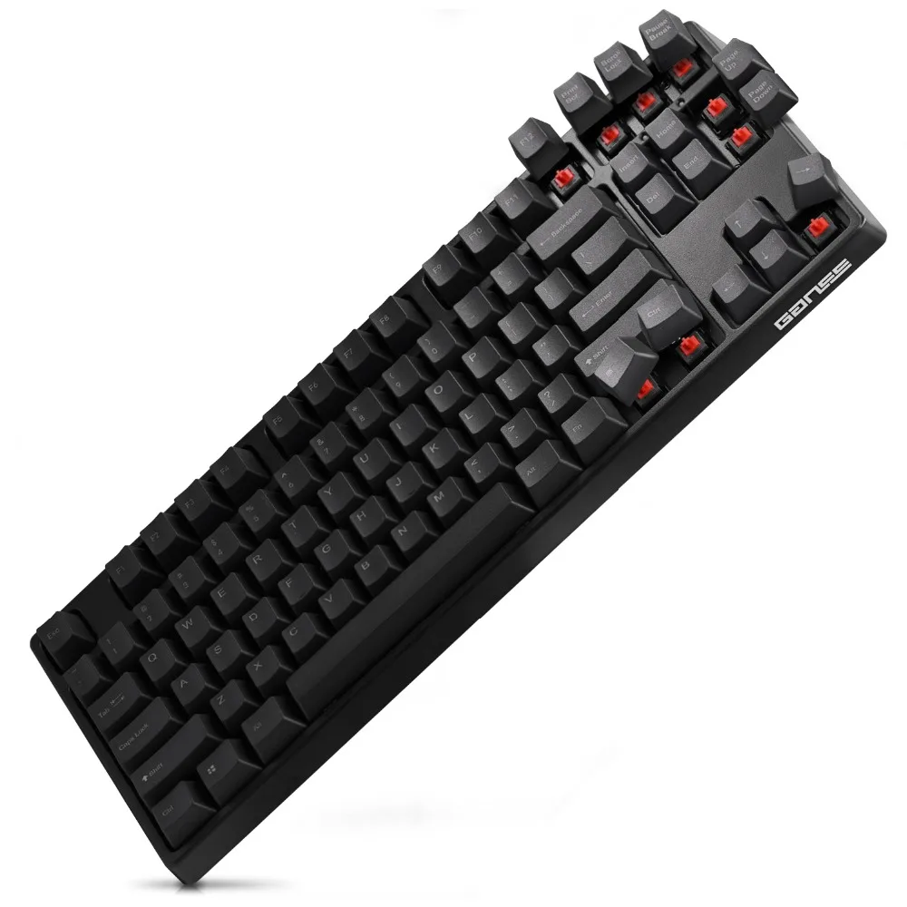 GS87C Механическая игровая клавиатура с 87 клавишами с [Cherry MX Red Switch] USB Проводная игровая клавиатура для ПК настольного ноутбука-qwerty-раскладка