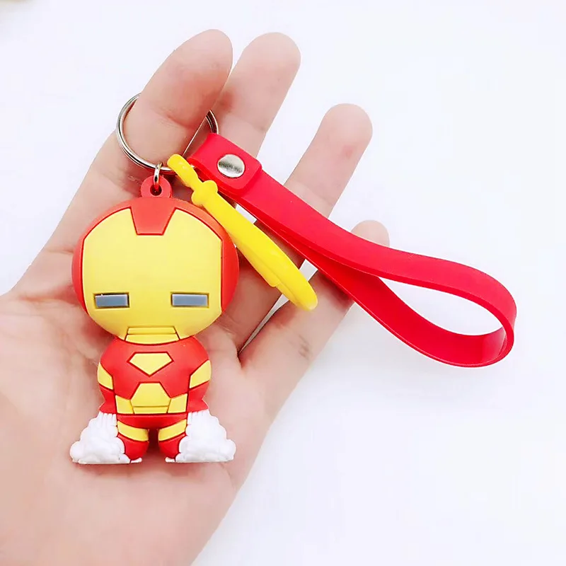 Резиновый фильм Marvel Мстители герой брелок кольцо Супермен Капитан Америка