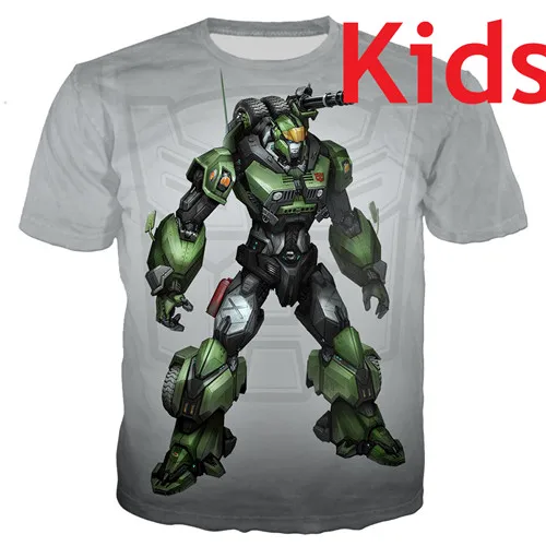 kids t shirt PLstar Cosmos/одинаковые комплекты для семьи; футболки для мальчиков с 3D принтом в виде робота; Детские футболки с изображением автоботов; детский летний короткий топ - Цвет: kids t shirt