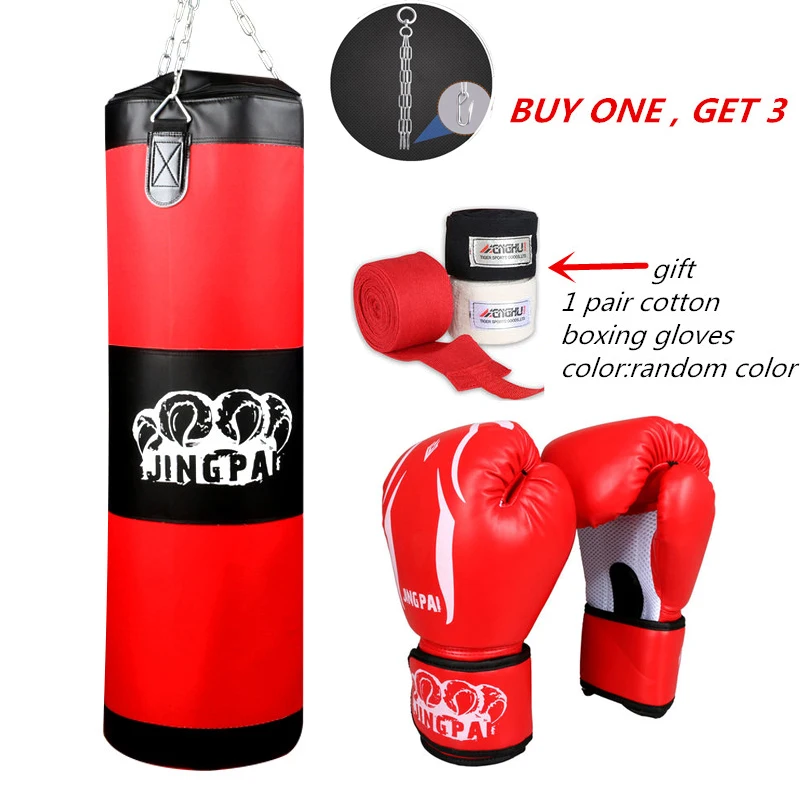 

100cm Training Fitness MMA Fighter Boxing Bag Hook Hanging Bag Punch Punching Bag Sandbag (empty) With Boxing Gloves Hand Wraps