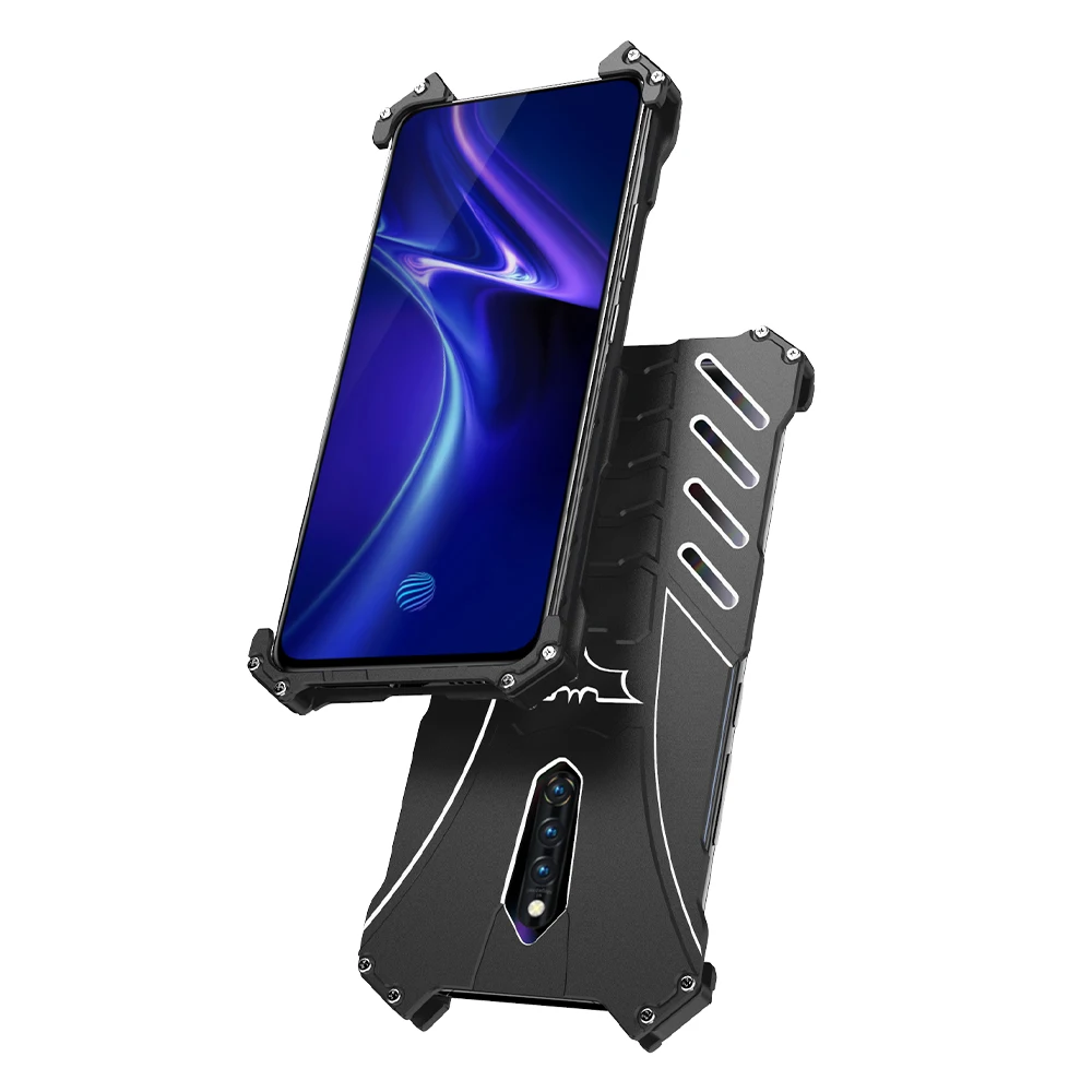 R-JUST ЧЕХОЛ ДЛЯ VIVO X27 IQOO BATMAN Luxury Doom Heavy Duty Armor металлические алюминиевые чехлы для