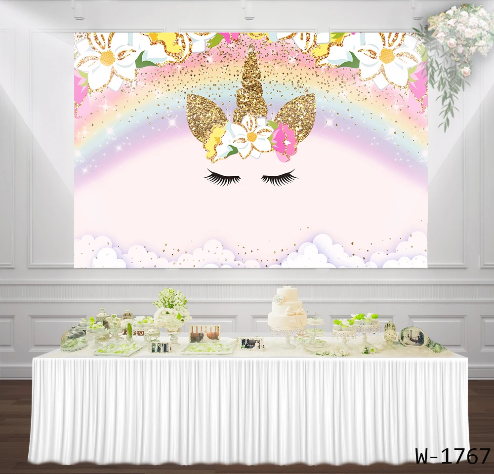 Пользовательский Единорог день рождения декорация для вечевечерние НКИ