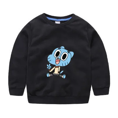 От 2 до 12 лет удивительный мир Gumball Детская Толстовка Детская осенняя Милая одежда топы для мальчиков и девочек 013