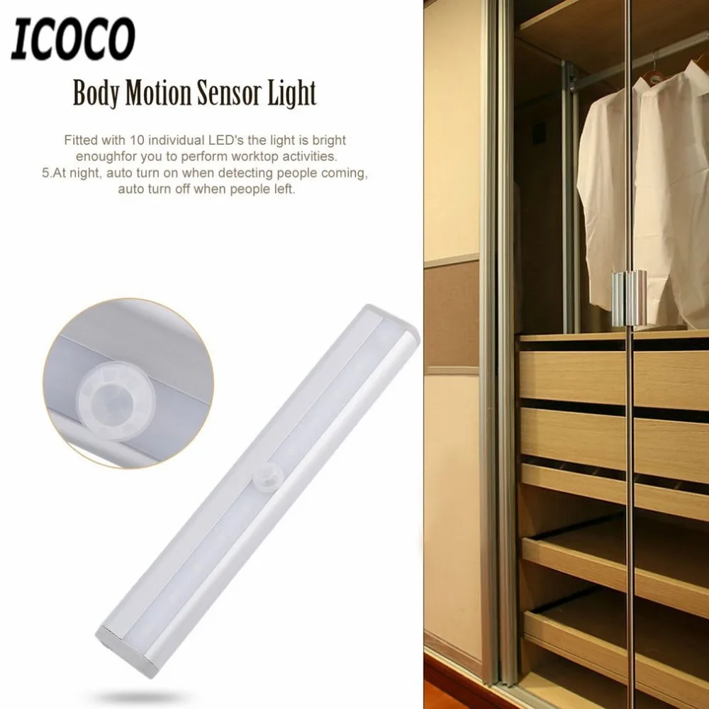 High Bright TDL-7120 10 LED IR Infrared Motion Detector Wireless Sensor Lighting Closet Night Lamp Cabinet Wardrobe Light | Электроника