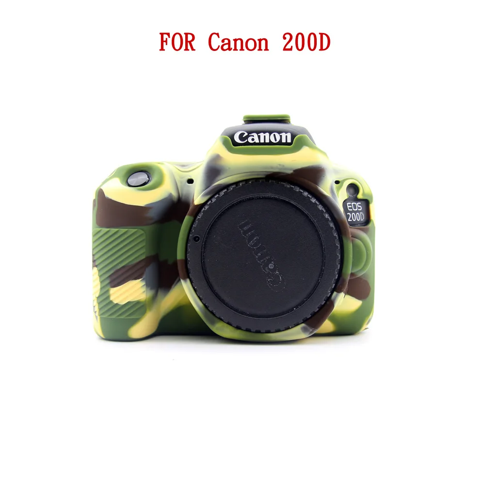 200D Army Green Силиконовый чехол для Canon EOS 6D 80D 77D 70D DSLR камера корпус 5D Mark IV 5D4 6D Mark II 200D 1300D 1500D мягкий протектор - Цвет: 200D Army Green