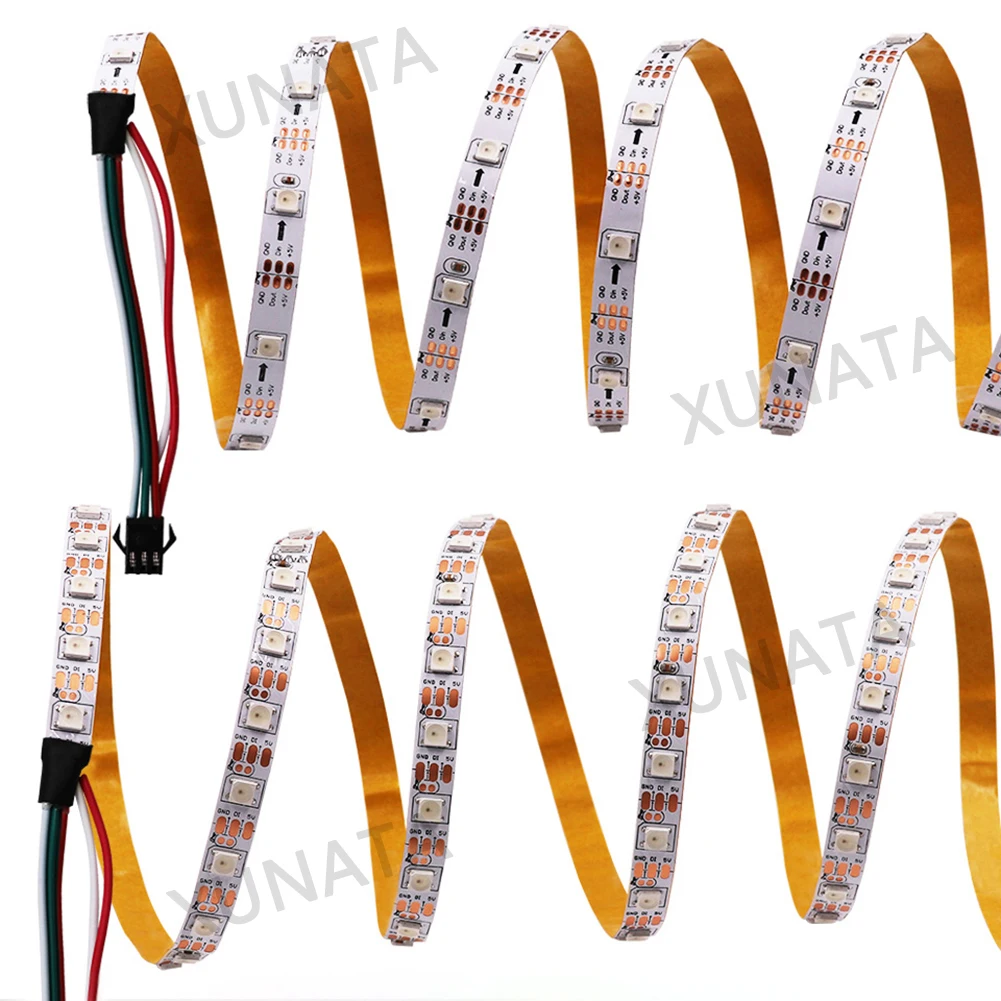 DC 5V WS2812B умный светодиодный пиксельный ленточный светильник 30/60/144