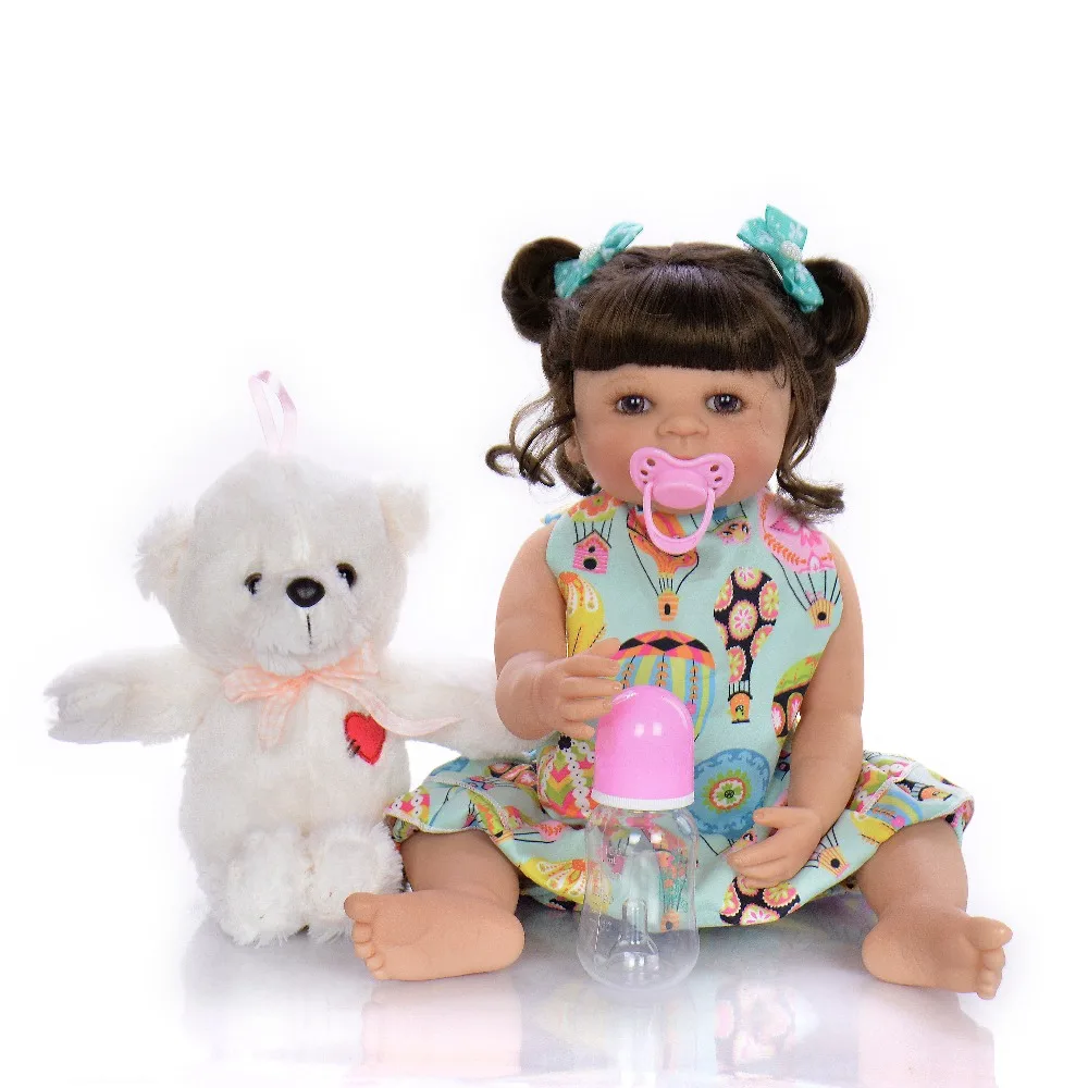 

Bebe doll reborn corpo de silicone inteiro realista girl vinyl dolls toys for children gift 22inch 55cm