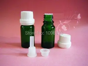Зеленая бутылка с большой крышкой 10 мл, флаконы с крышкой для вскрытия, зеленые флаконы с пипеткой, флаконы с эфирным маслом, пустые стеклянные флаконы, 50 шт.лот