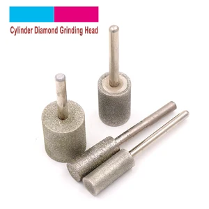 6 мм хвостовик 6-25 мм 600100 Грит цилиндрическая алмазная шлифовальная головка цилиндрические вращающиеся сверла для нефритакамняинструмента для резьбы по камню