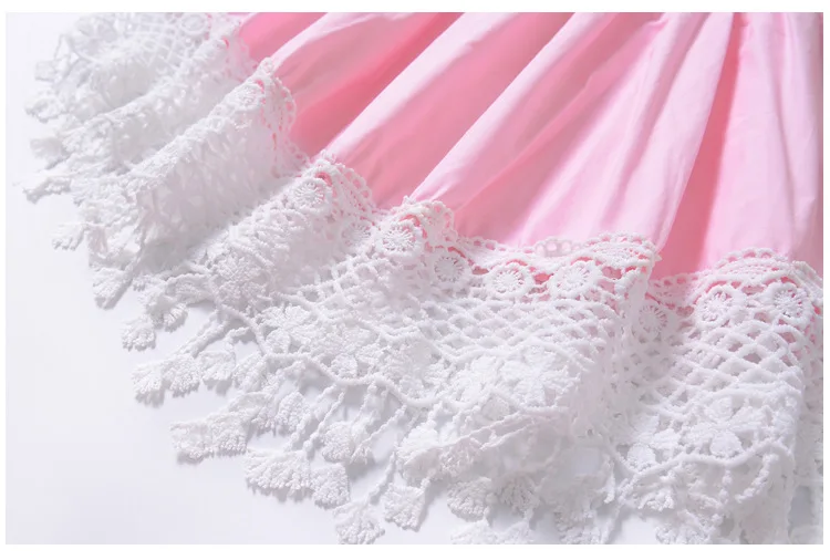 Милое платье для маленьких девочек лето 2019 розовое принцессы без рукавов с