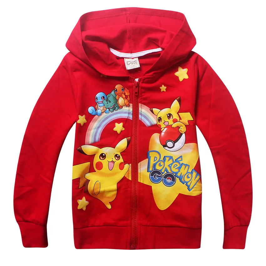 Новинка 2017 года футболка с покемоном го пальто для мальчиков хлопковые толстовки
