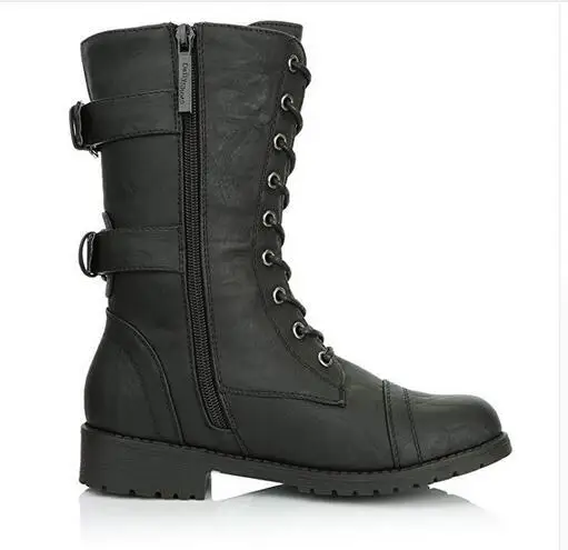 Women Boots Lace Up Shoes Woman Winter Autumn Genuine Leather Martin boots Lace Up Shoes Riding, Equestrian Boots Zip