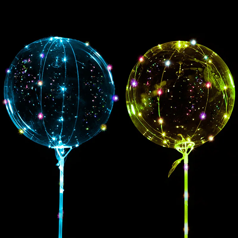 1 комплект покрытый 18/24/36 дюймов с блестящими светодиодами balloontransparent с украшением в виде кристаллов пузырь воздушные шары с гелием для День рождения круглые шарики Свадебный декор