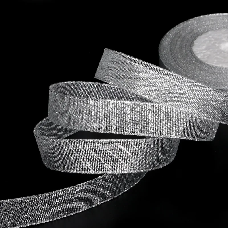 Модная Блестящая серебряная лента 25 ярдов 22 м металлическая блестящая тесьма для