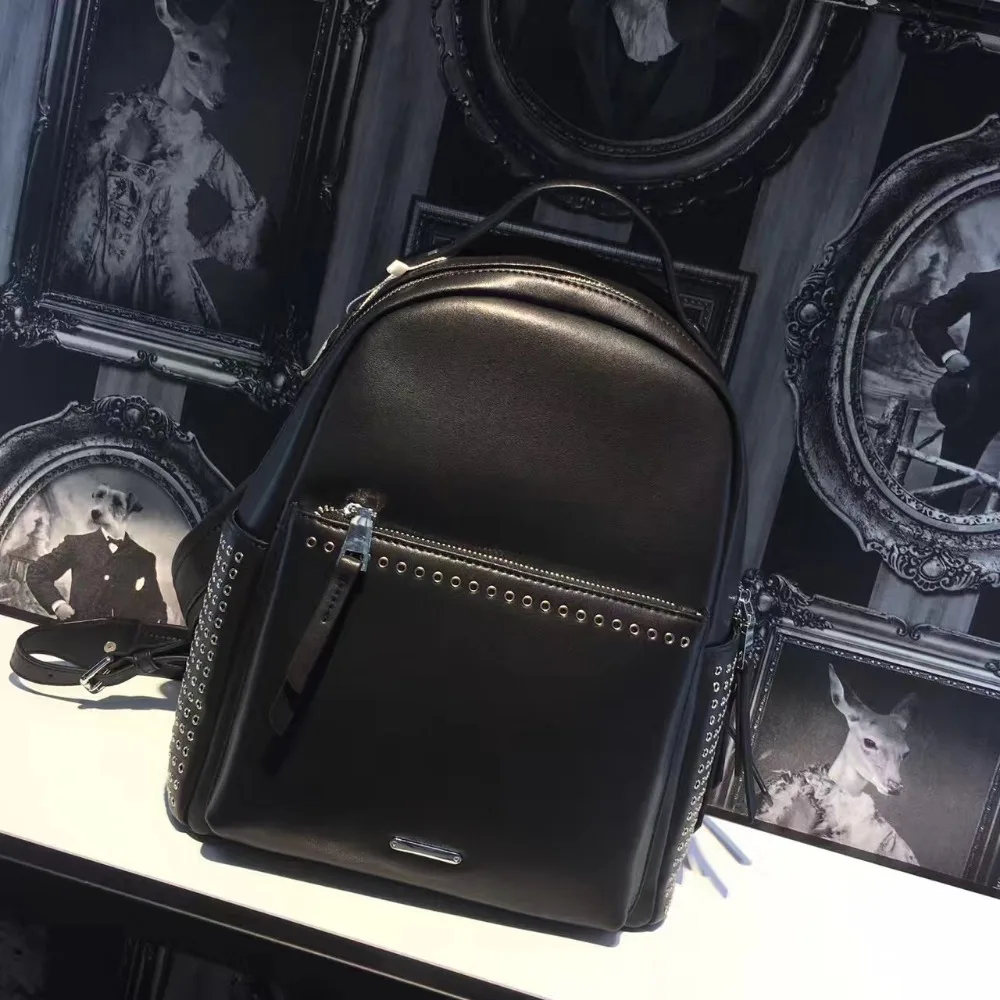 Рюкзак для женщин 2017 натуральная кожа унисекс дизайнер известный бренд ноутбук