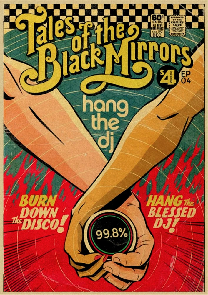 Classic Movie Black Mirror Vintage Kraft Paper Poster Good Quality Painting Retro Poster For Home Bar Wall Deco