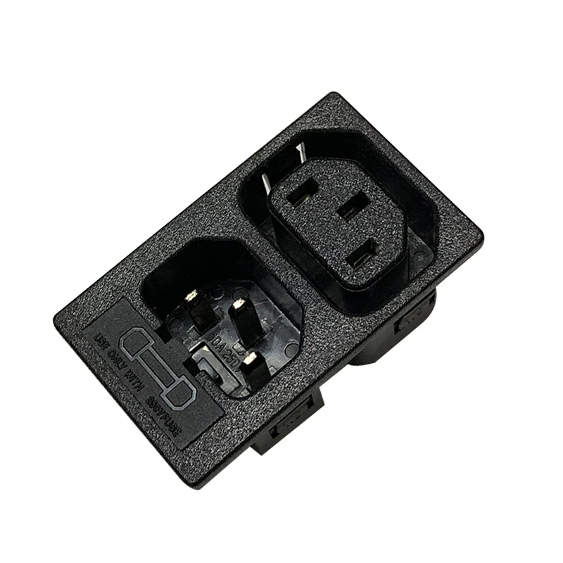 Корпус Женский 3PIN IEC320 C13 C14 AC встроенный разъем адаптер с предохранителем