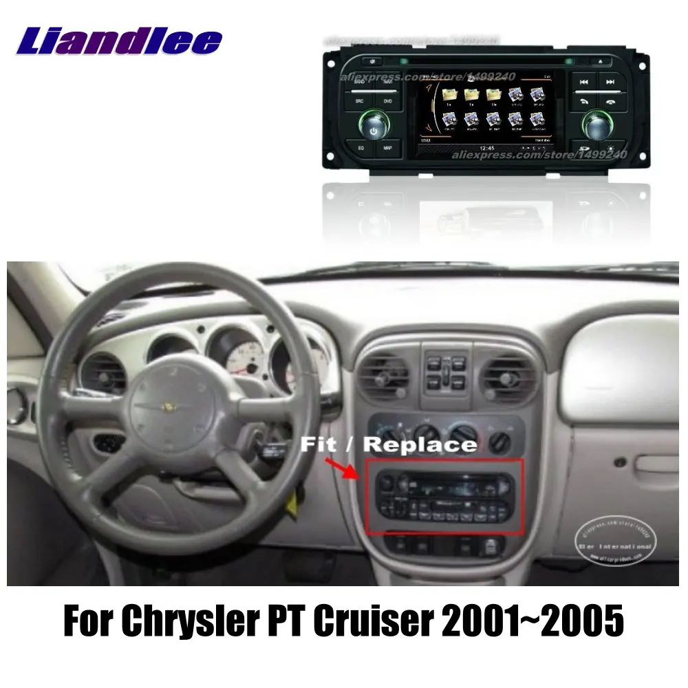 

Liandlee 2 din Car Android For Chrysler PT Cruiser 2001~2005 Radio GPS Maps Map Navigation player HD Screen BT WIFI Media System