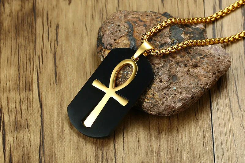 Древний египетский символ жизни нержавеющая сталь Ankh Крест Подвески ожерелье