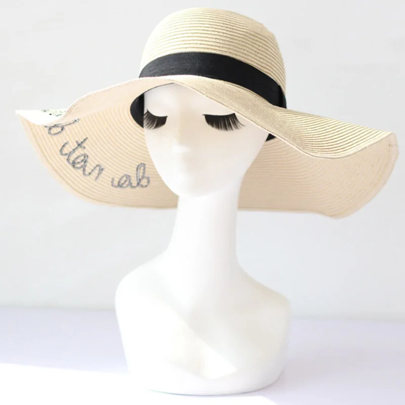 Новинка 2017 складные Женские соломенные пляжные шляпы с широкими полями и