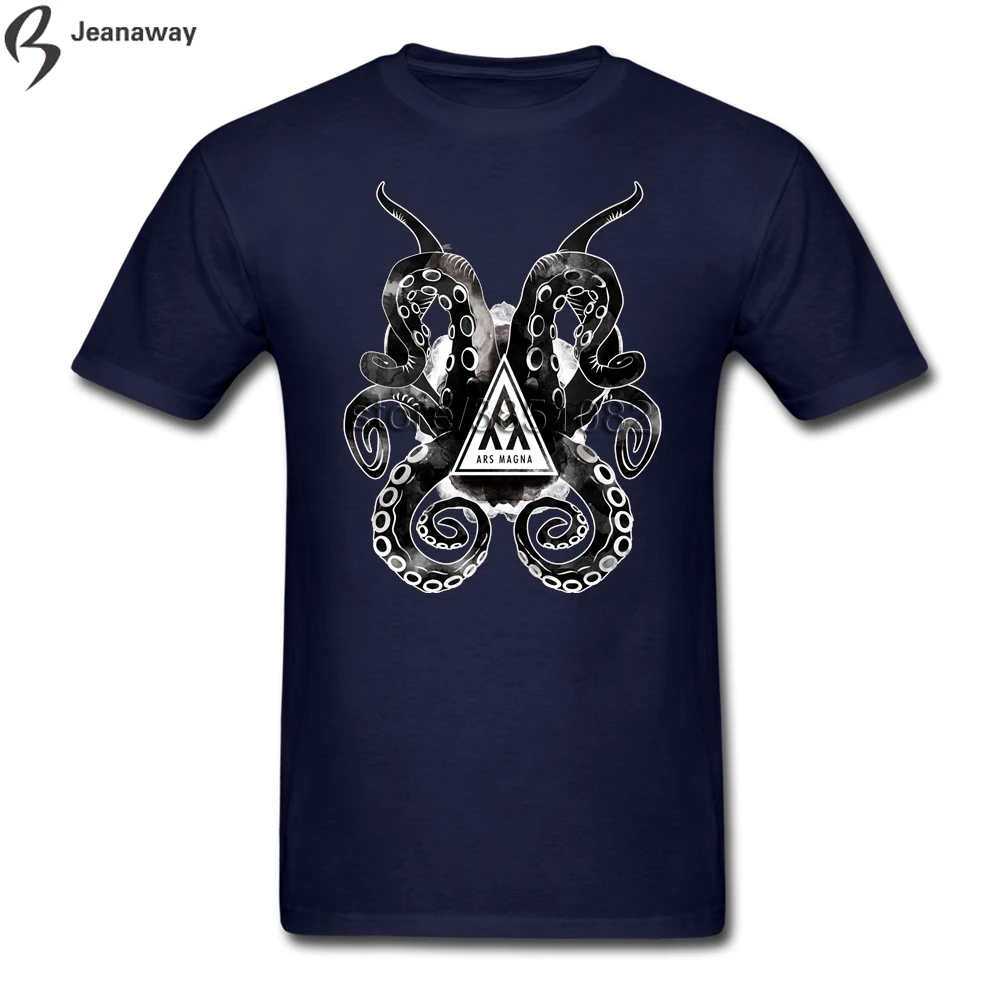 2018 новый тренд Для мужчин футболки чернила секрет короткий рукав полный хлопок