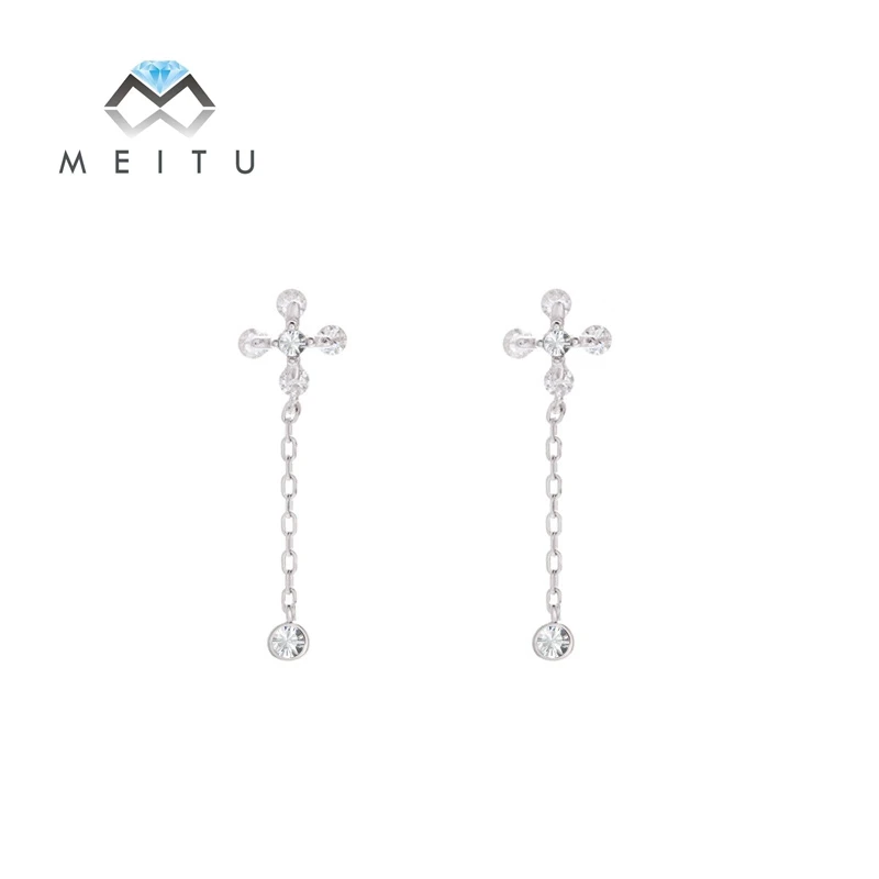 Jsmeitu модные сережки крестики для сказочных ювелирных изделий из циркония