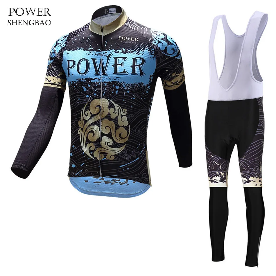 Мощность Shengbao новая команда Roupa Ciclismo Велонаборы/осенние дышащие Racing Велосипедный