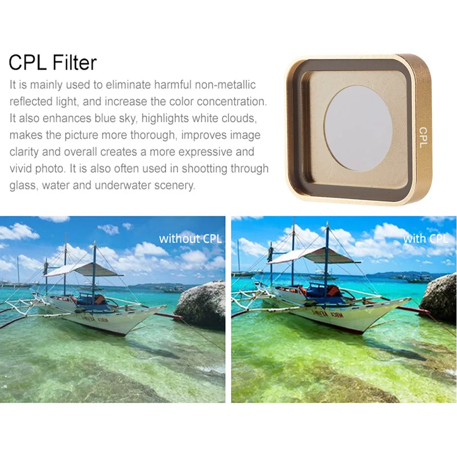 Аксессуары для экшн камеры Go Pro Hero 7 Black UV CPL ND 4 8 16 32 набор фильтров дайвинга Красный