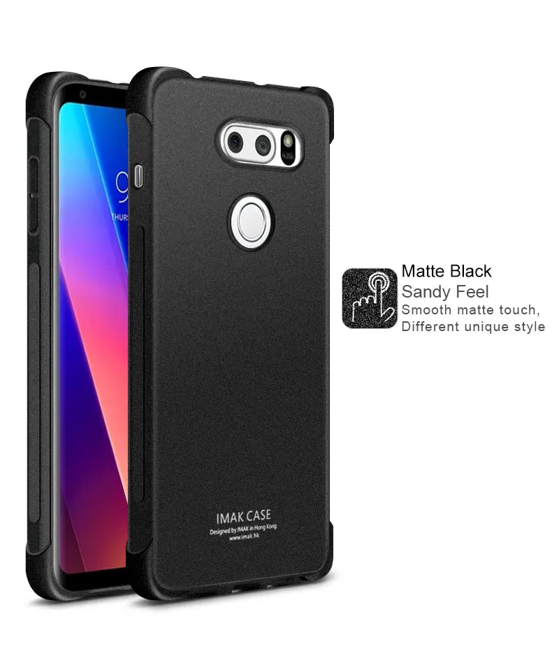 Matte Black IMAK подушка безопасности окруженный защитный противоударный чехол для LG V30 V30+ H930 прозрачный мягкий чехол из ТПУ для LG V40 ThinQ G7 ThinQ Тонкий чехол - Цвет: Matte Black