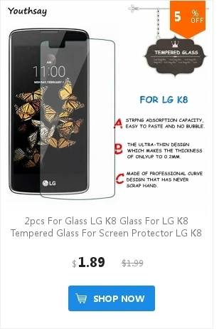 2 шт. для закаленного стекла LG K8 стекло для защиты экрана LG K8 стекло для LG K8 Lte закаленное защитное стекло K350 K350E Youthsay