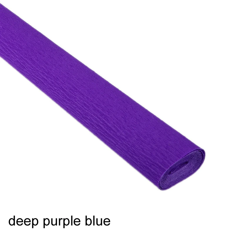 deep purple blue Складывающийся креповый бумажный скребок, венок для рукоделия, цветочная упаковка, вечерние украшения для дня рождения, свадьбы - Цвет: deep purple blue