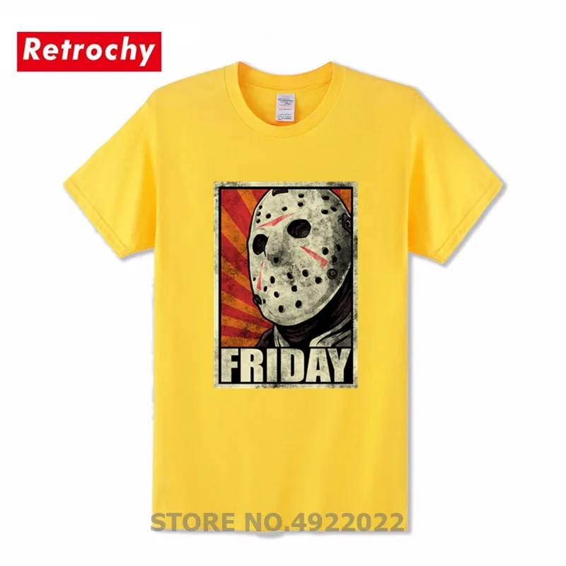Мужская хлопковая футболка с коротким рукавом Jason Voorhees принтом маска ужаса на