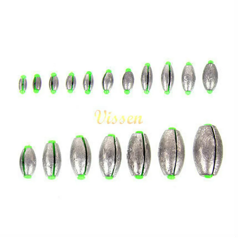

Vissen Fishing Sinkers Quick Lead Sinker Fishing Lure Accessories 10 Pieces Oval Split Lead Shot Sinker for fishing