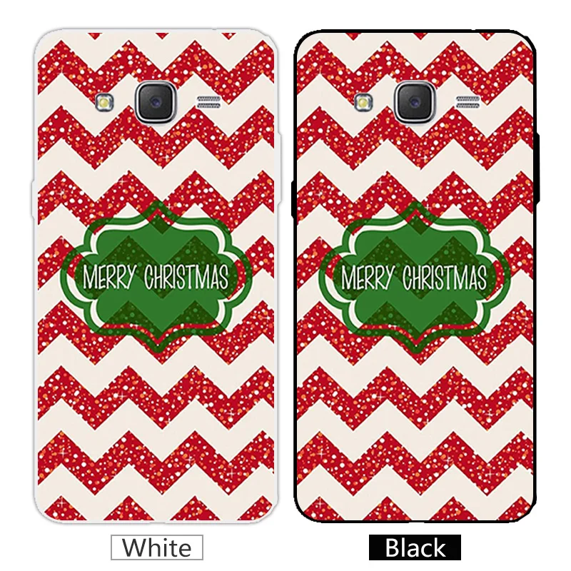Silicone Case for Samsung Galaxy Grand Prime G530 Clear TPU For Black Back Matte Merry Christmas Cover |