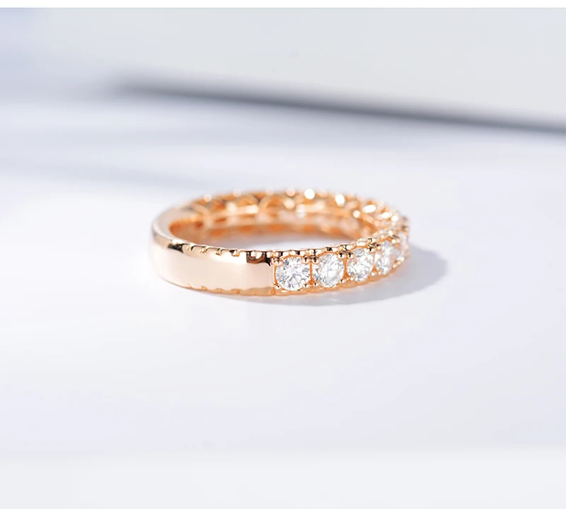 AULEEZE в форме сердца 1 CTTW Moissanite комплект колец 14 k 585 кольца из розового золота для женщин искусственный бриллиант обручальное кольцо ювелирные изделия