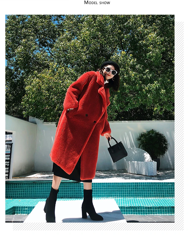 Fur Coat Women Winter Super Warm Wool Outwear Teddy Bear Icon Coat rf0166